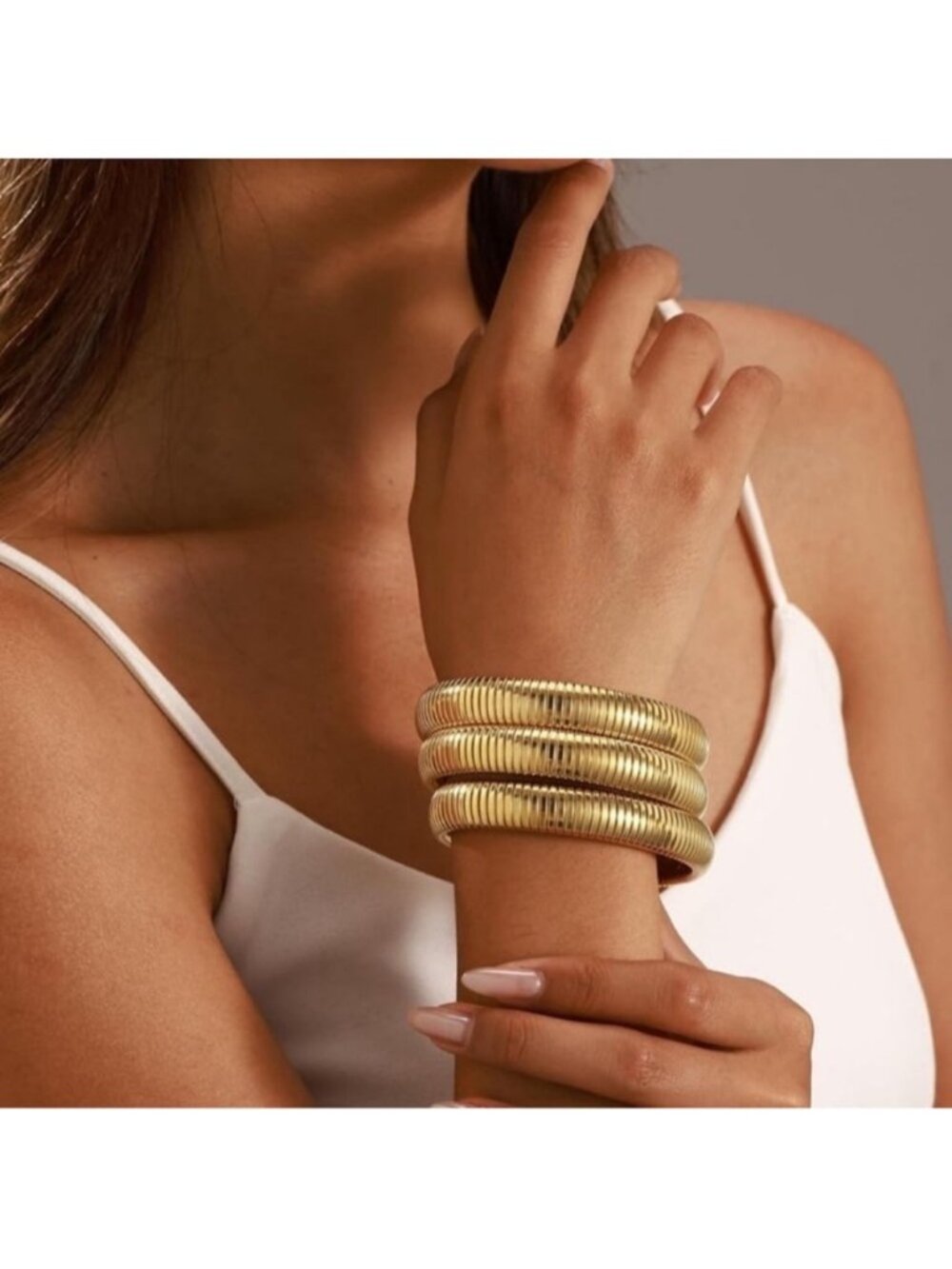 Snake Gold Bracelet Stack Set - Picture 2 of 4